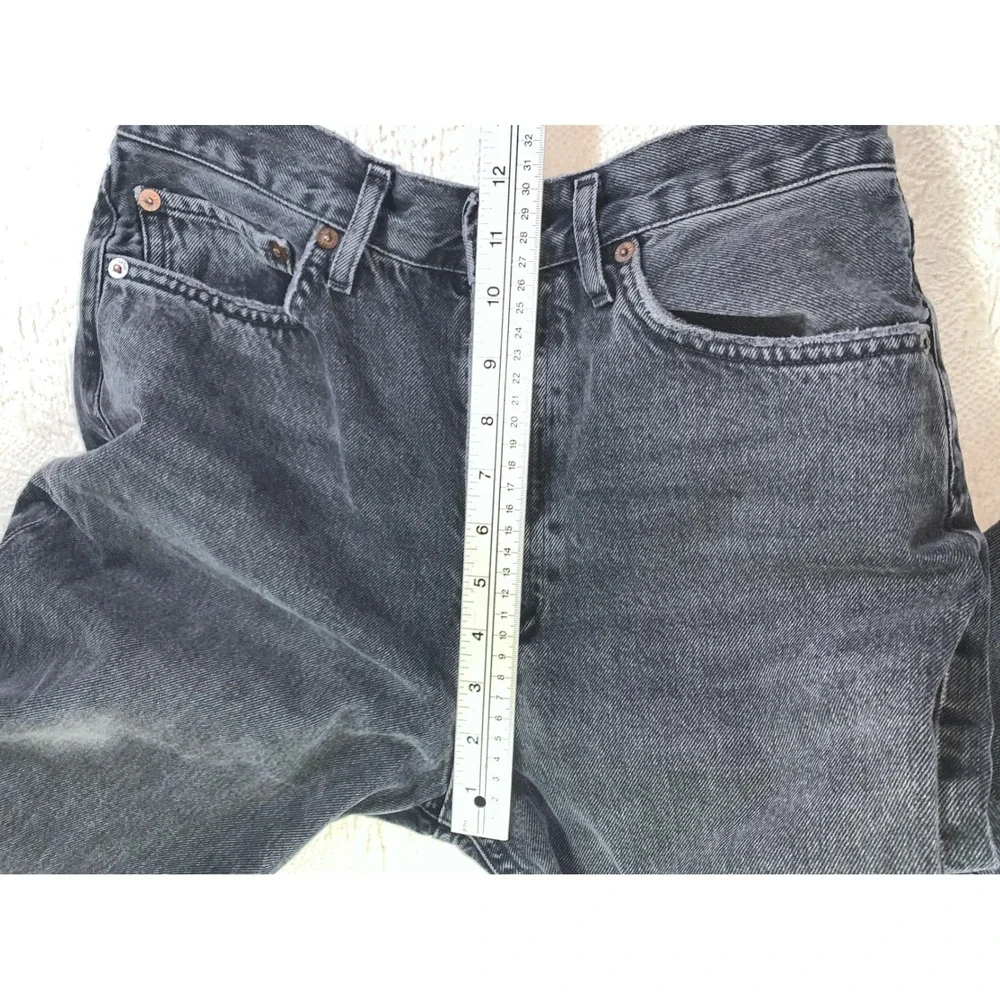 Agolde 90s Pinch Waist Jeans Washed Black Straight Leg Denim Size 26